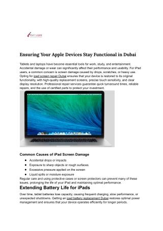 Ensuring Your Apple Devices Stay Functional in Dubai