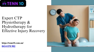 Expert CTP Physiotherapy & Hydrotherapy for Effective Injury Recovery