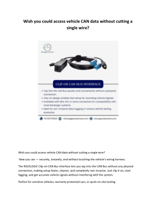 Wish you could access vehicle CAN data without cutting a single wire