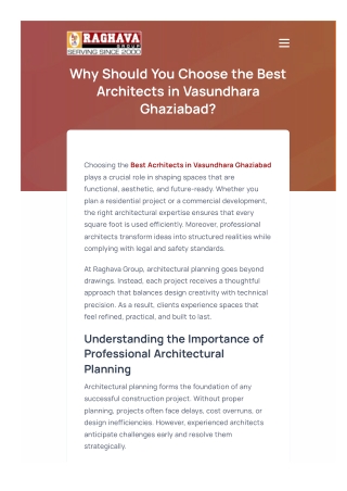 Why Should You Choose the Best Architects in Vasundhara Ghaziabad?