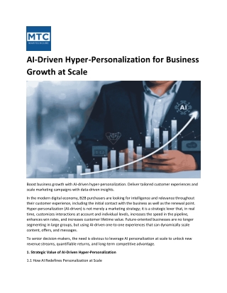 AI Driven Hyper Personalization for Marketing Leaders
