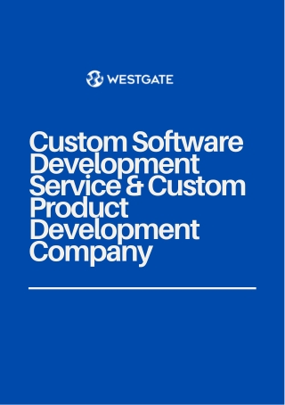 Custom Software Development Service & Custom Product Development Company