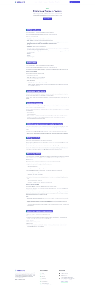 Project Management Resolve Work