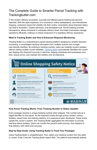 Tracking Butler Global Courier & Parcel Tracking