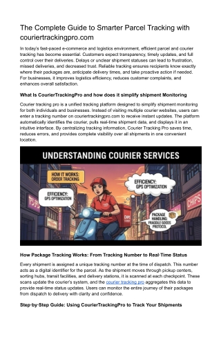 Courier Track pro Logistics & Tracking Service