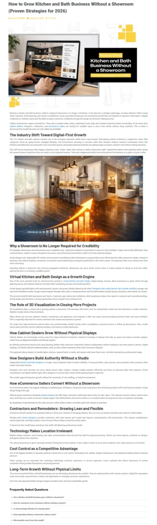 How to Grow Kitchen and Bath Business Without a Showroom