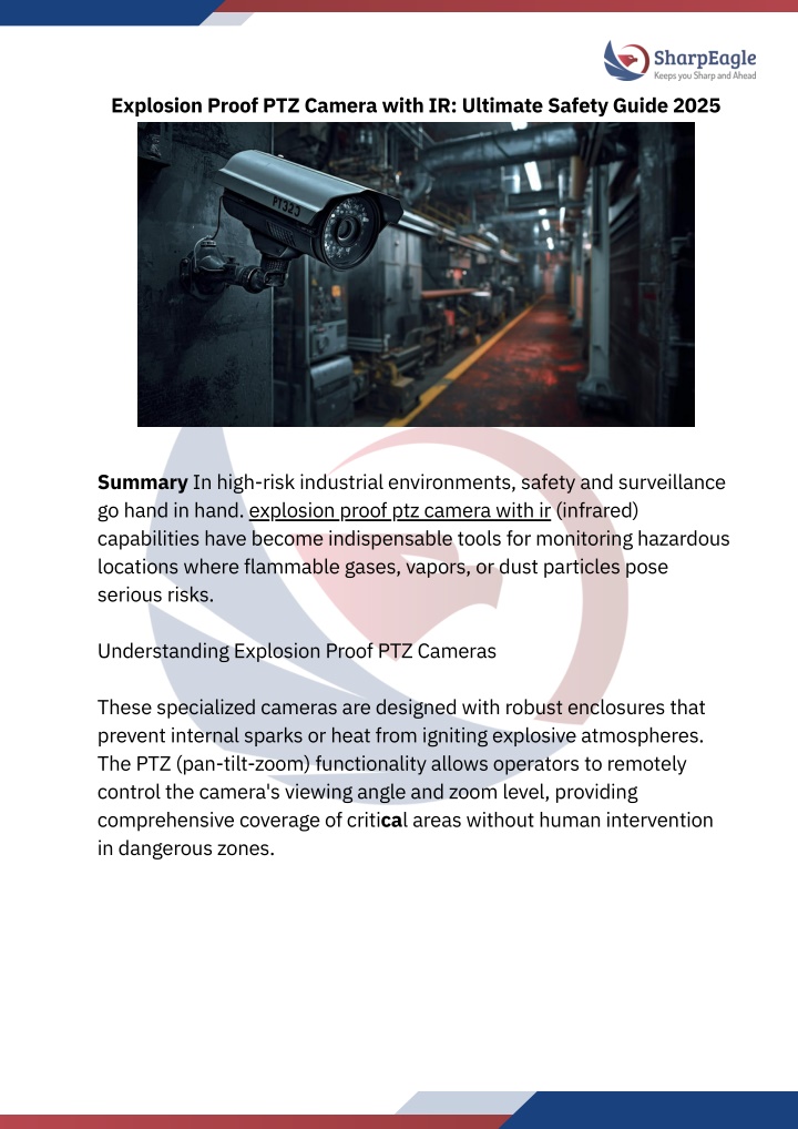 PPT - Why Explosion Proof PTZ Cameras with IR Are Essential for ...