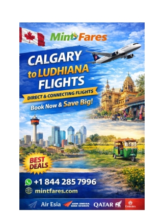 Calgary to Ludhiana Flight Booking Made Easy | MintFares