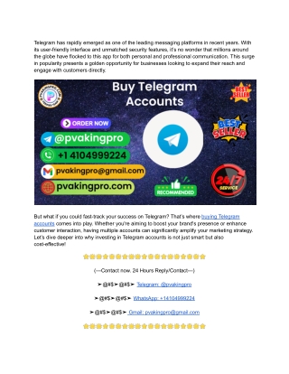Buy Telegram Accounts accounts at low cost and in a short time.