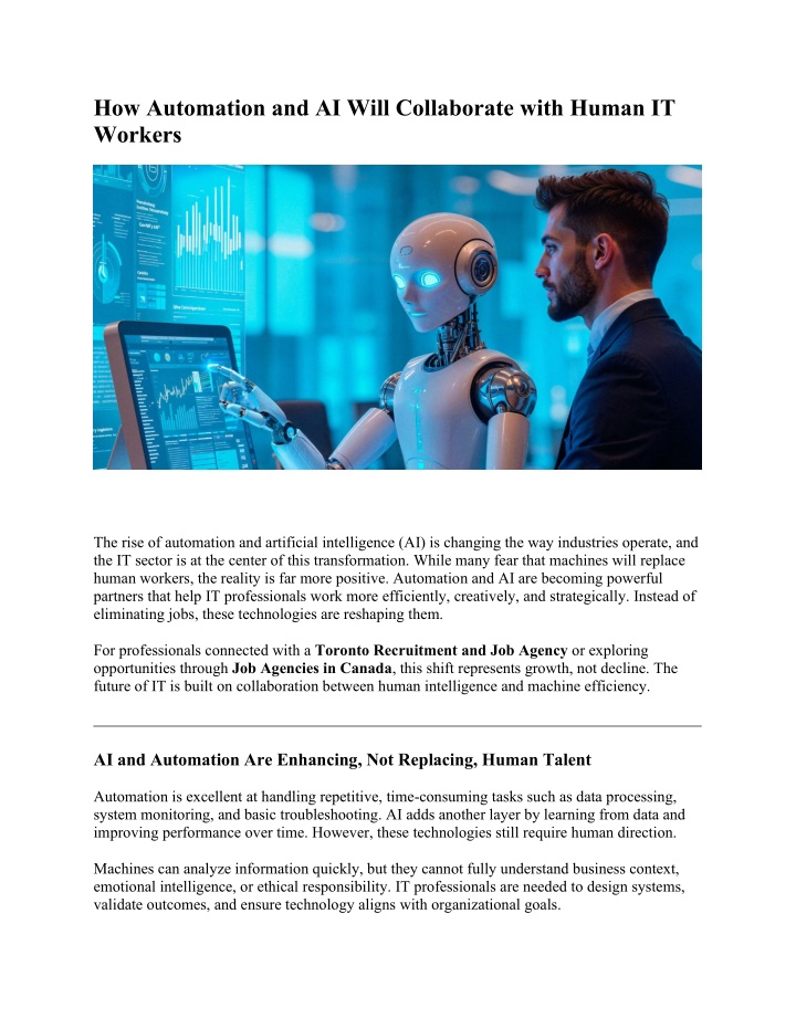 PPT - How Automation and AI Will Collaborate with Human IT Workers ...