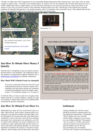 How To Obtain The Most Cash From An Auto Mishap