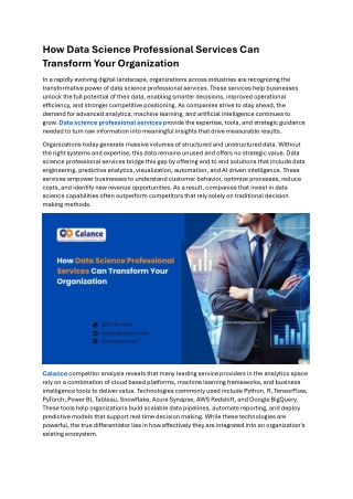 How Data Science Professional Services Can Transform Your Organization