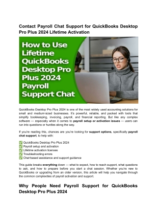 Contact Payroll Chat Support for QuickBooks Desktop Pro Plus 2024 Lifetime Activation