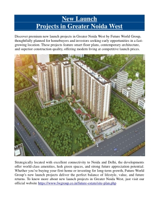 New Launch Projects in Greater Noida West