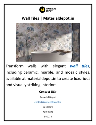 Wall Tiles Materialdepot.in