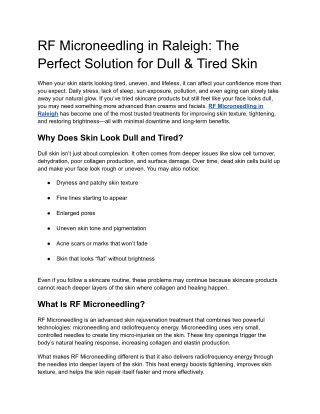 RF Microneedling in Raleigh_ The Perfect Solution for Dull & Tired Skin