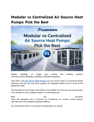 Modular vs Centralized Air Source Heat Pumps  Pick the Best