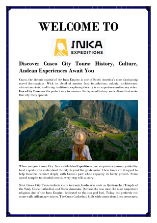 Experience Cusco on Foot Free Walking Tour Guide with Inka