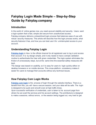 Untitled document (9)Fairplay Login Made Simple – Step-by-Step Guide by Fairplay