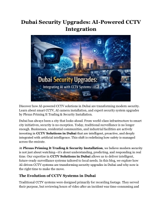 Dubai Security Upgrades AI-Powered CCTV Integration