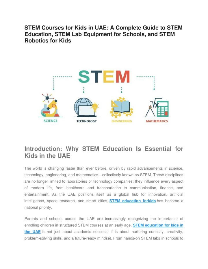 PPT - STEM Courses for Kids in UAE - A Complete Guide to STEM Education ...