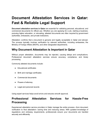 Document Attestation Services in Qatar_ Fast & Reliable Legal Support