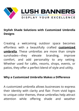 Customized Umbrella Designs by Lush Banners  Stylish Shade
