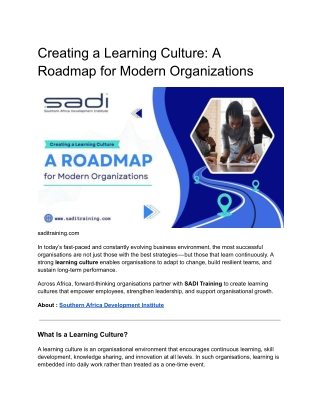 Creating a Learning Culture_ A Roadmap for Modern Organizations