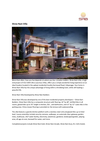 Shree Ram Villa