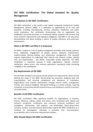 Certificazione ISO 9001