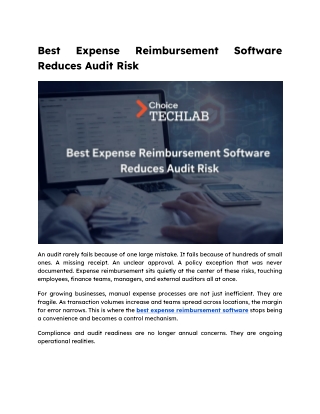Best Expense Reimbursement Software Reduces Audit Risk