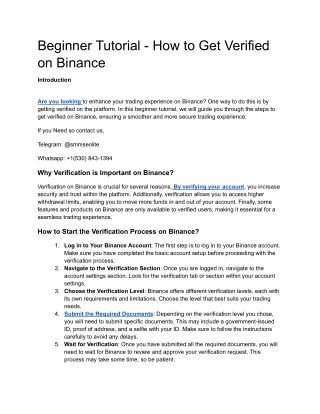 Beginner Tutorial - How to Get Verified on Binance