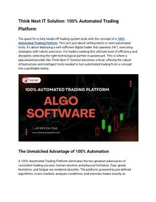 100% Automated Trading Platform