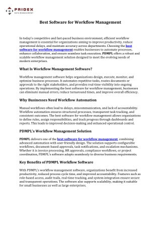 Best Software for Workflow Management