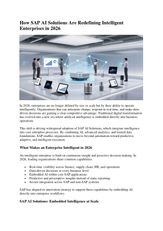 How SAP AI Solutions Are Redefining Intelligent Enterprises in 2026