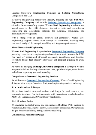 Leading Structural Engineering Company