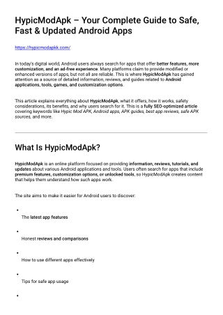 Hypic Mod APK – Premium Unlocked Features Download Latest Version