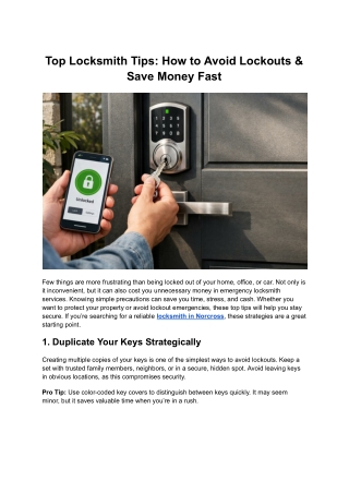 Top Locksmith Tips to Avoid Lockouts | GreenPro Locksmith