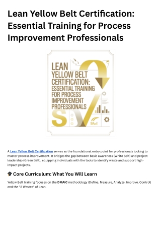 Lean Yellow Belt Certification Essential Training for Process Improvement Professionals (3)