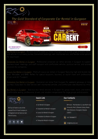 The Gold Standard of Corporate Car Rental in Gurgaon