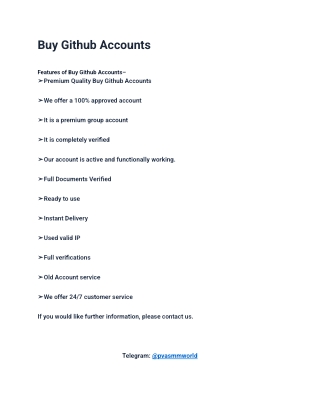 Buy Github Accounts