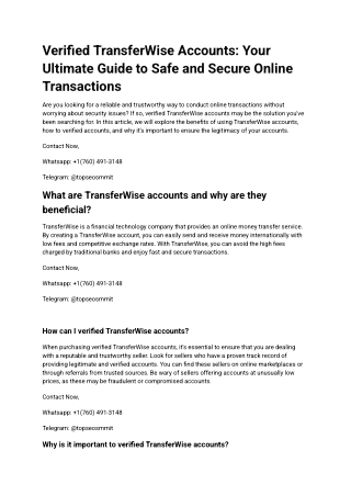 Buy Verified TransferWise Accounts_ Your Ultimate Guide to Safe and Secure Online Transactions (1)