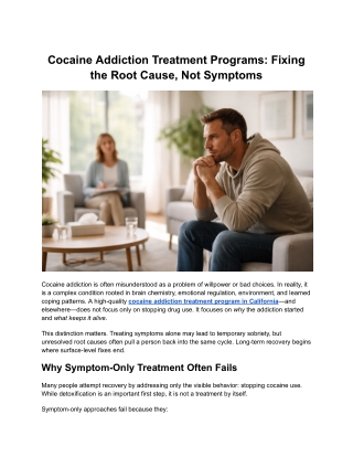 Cocaine Addiction Treatment Program in California That Works
