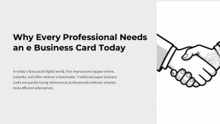 Why Every Professional Needs an e Business Card Today