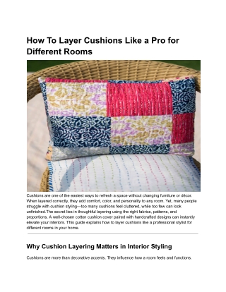 How To Layer Cushions Like a Pro for Different Rooms