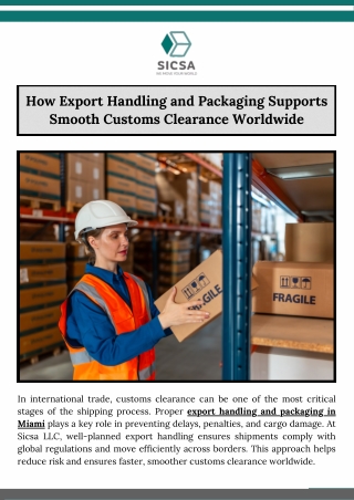How Export Handling and Packaging Supports Smooth Customs Clearance Worldwide