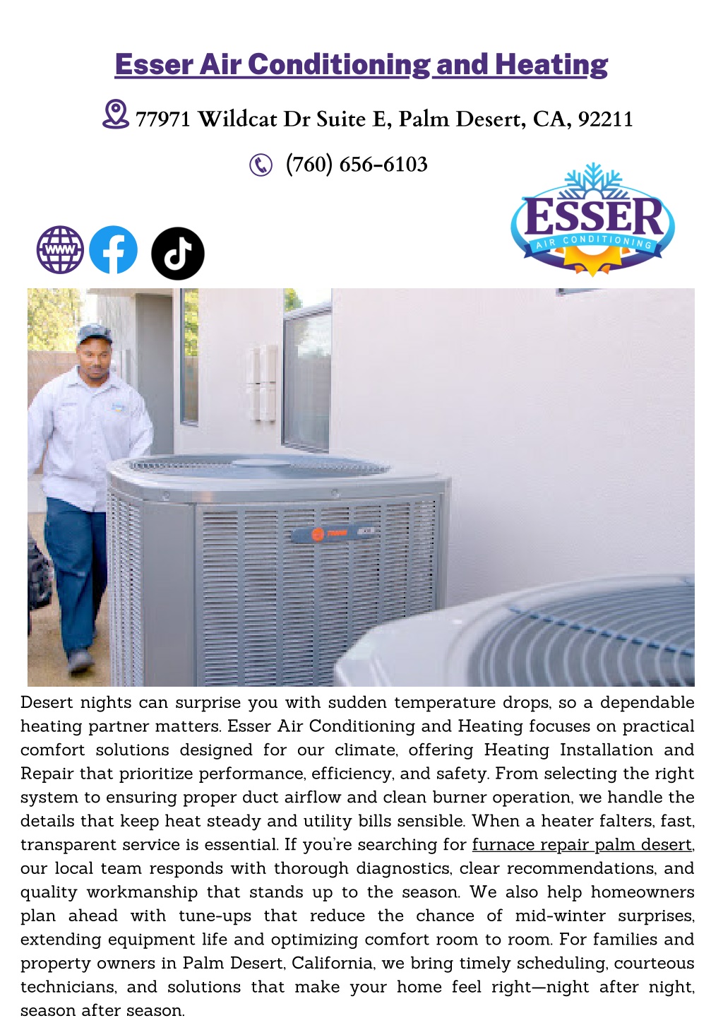 PPT - Esser Air Conditioning and Heating PowerPoint Presentation, free ...
