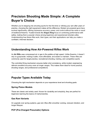 Precision Shooting Made Simple_ A Complete Buyer’s Choice