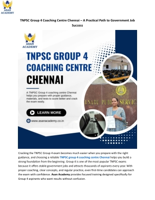 TNPSC group 4 coaching centre Chennai