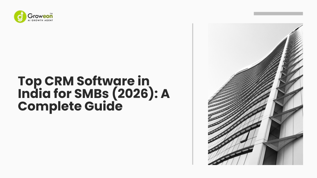 PPT - Top CRM Software in India for SMBs (2026) A Complete Guide ...